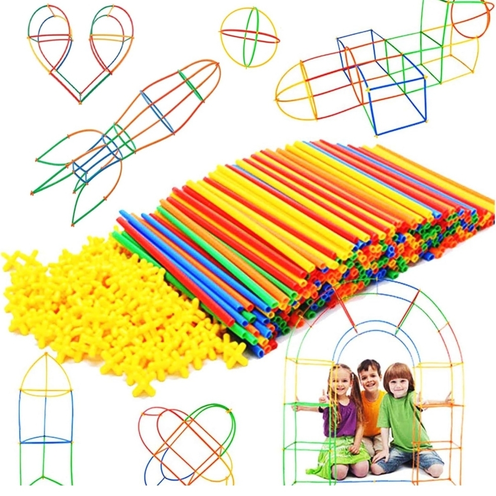 Rainbow Toyfrog Building Straw Set